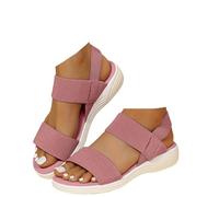 Xbemkste Sandales pour femme - Semelle souple et confortable - Sandales de sport orthopédiques - Légères - Bout ouvert - Sandales de sport élastiques - Sandales d'extérieur, X2 rose, 37.5 EU