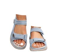 Xbemkste Sandales pour femme - Semelle souple et confortable - Sandales de sport orthopédiques - Légères - Bout ouvert - Sandales de sport élastiques - Sandales d'extérieur, 1 bleu clair, 37 EU