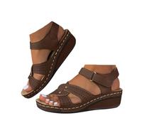 Xbemkste Sandales pour femme - Semelle souple et confortable - Sandales de sport orthopédiques - Légères - Bout ouvert - Sandales de sport élastiques - Sandales d'extérieur, X3 Café, 40 EU