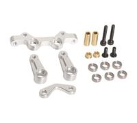 XBERSTAR Ensemble de direction RC pour Tamiya 1/10 Fighter NXGEN DT-04 RC en aluminium - Pièces de rechange (argenté)