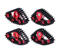 XBERSTAR TRX4M Lot de 4 pneus de neige pour voiture télécommandée Traxxas 1/18 TRX4M RC Car - Pneus à neige pour Traxxas 1/18 TRX4M - Pièces de mise à niveau (rouge)