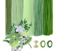 Xbessc 400 Pièces Fil Chenille Vert, Kit Bouquet Pipe Cleaners, 4 Couleurs de Vert Cure Pipe Loisir Creatif Chenille avec Floratape Étamine et Tige Fleur Artificielle pour Bricolage et Décoration DIY