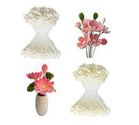 Xbessc 840 Pièces étamine de Fleur à Double Tête Artificielle Jaune et Laiteux Pistil Fleur 2mm étamines de Fleurs Artificielles pour la Fabrication de Fleurs Maison Artisanat Décor