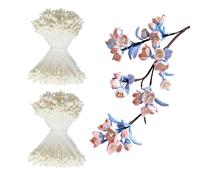 Xbessc 840 Pièces étamine de Fleur à Double Tête Artificielle Laiteux Pistil Fleur 2mm étamines de Fleurs Artificielles pour la Fabrication de Fleurs Maison Artisanat Décor