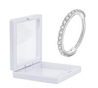 XBFOCNH 1pcs Anneau de Piercing en Acier Chirurgical à Cliquet pour Nez, Oreille, Cartilage, Septum, Lèvre, Nombril et Mamelon - 1.2x8mm - Argent - 59.23g