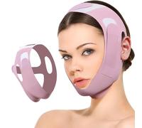 XBFOCNH Bandeau Double Menton Réutilisable,Bande de Serrage du Menton en Forme de V,Ceinture de Levage du Visage pour Femme,adaptée à un usage quotidien,Violet clair