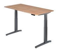 XBHM 16 GG | Bureau - 160 x 80 Noyer réglable en hauteur électriquement