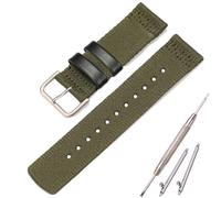 XBHSW Bracelet de montre en nylon 24 mm compatible avec PRO TREK PRG-600YB - Bracelet de rechange étanche pour homme PRG-650 PRW-6600 GA2000 (boucle argentée vert militaire)