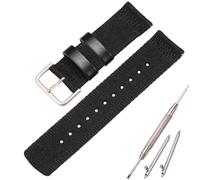 XBHSW Bracelet de montre en nylon 24 mm compatible avec PRO TREK PRG-600YB - Bracelet de rechange étanche pour homme PRG-650 PRW-6600 GA2000 (noir avec boucle argentée)