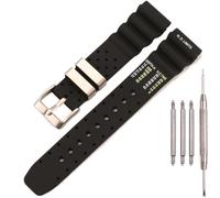 XBHSW Bracelet de montre en silicone de 20 mm compatible avec Citizen Hyper Aqualand Duplex Promaster BN0151-09L BN0151-17L Scuba Diver (bracelet noir avec boucle en acier)