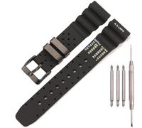 XBHSW Bracelet de montre en silicone de 20 mm compatible avec Citizen Hyper Aqualand Duplex Promaster BN0151-09L BN0151-17L Scuba Diver (bracelet noir avec boucle noire)