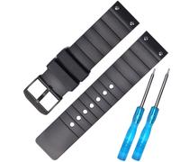 XBHSW Bracelet de montre en silicone souple et imperméable compatible avec Cartier Santos 100 - Bracelet de rechange en caoutchouc de 23 mm (boucle noire noire)