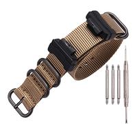 XBHWS Adaptateur de bracelet en nylon compatible avec Casio 16 mm Series GA110 100 700 DW-5600 GWM-5610 GD120 - Kaki