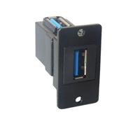 xbiez Adaptateur mural à deux ports USB 3.0 avant et arrière 5 Gbit/s Synchronisation des données Prises directes Fonctionne avec les ordinateurs portables Disque dur externe Port USB Noir Montage sur