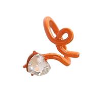 xbiez Bague simple, réglable, ouverture en forme de cœur, texture en alliage, convient pour un look assorti en forme de cœur