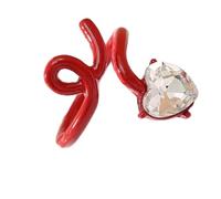 xbiez Bague simple, réglable, ouverture en forme de cœur, texture en alliage, convient pour un look assorti en forme de cœur