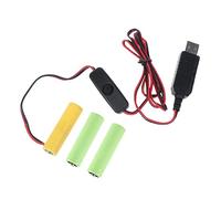 xbiez Batterie factice Haute Performance LR6 AA 4,5 V, éliminateur de Batterie AA, câble USB avec Interrupteur Marche/arrêt pour lumière LED, Radio, convertisseur de Puissance USB