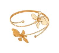 xbiez Bracelet élégant à ouverture en forme de fleur réglable en métal pour femmes filles cadeaux et tenues Design floral tendance