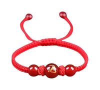 xbiez Bracelet en corde rouge réglable avec breloque en forme d'animal tressé adapté aux bonnes fortunes et styles