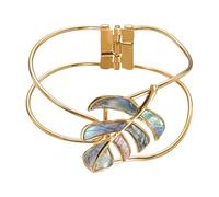 xbiez Bracelet tendance avec boucle creuse à motif de feuille large - Accessoire tendance pour les fêtes et le quotidien - Unique et créatif, taille unique, Comme décrit