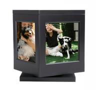 xbiez Cadre commémoratif en bois pour animal domestique avec cadre photo rotatif, urne funéraire pour chats