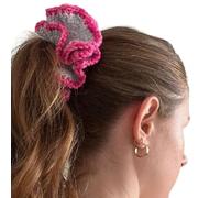 xbiez Chouchous en corde à cheveux en crochet pour chignon élastique à volants vintage accessoires féminins