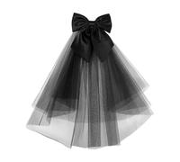 xbiez Coiffe créative avec nœuds noirs pour femmes élégantes Décoration de cheveux pour fête à thème et photographie