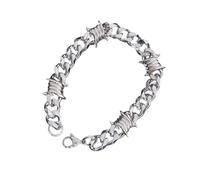 xbiez Collier à chaîne cubaine au design élégant avec épine - Bracelet créatif pour un usage quotidien et les fêtes - Accessoire streetwear tendance, taille unique, Comme décrit, Comme décrit.