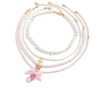 xbiez Collier avec pendentif en forme de fraise et nœud pour ajouter des perles synthétiques à n'importe quel style élégant, accessoire de mode, collier doux et tendance