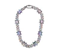 xbiez Collier avec pendentif en résine résistante aux allergies, bijoux aux couleurs vives, accessoires de cou colorés pour un usage quotidien, collier plastron artisanal en acrylique, taille unique