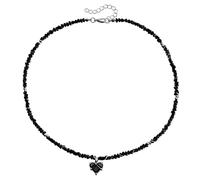 xbiez Collier de perles tendance fait main avec pendentif en forme de cœur réglable en verre grainé pour femme tendance