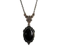 xbiez Collier vintage gothique avec pendentif camée en cristal de quartz rouge/noir pour femme, taille unique, Comme décrit, Comme décrit.