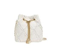 xbiez Denims Seau Sacs Hobos Sac à main pour femme Sac à bandoulière avec cordon de serrage Sac à main Tendance Cadeau d'épaule pour femme, blanc, One Size