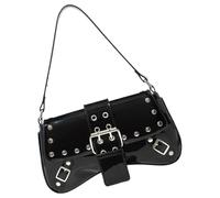 xbiez Élégant sac à main en cuir PU avec ornement clouté - Sac à bandoulière pour le bureau, le shopping et les voyages décontractés, Noir , One Size