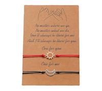 xbiez Lot de 2 bracelets simples soleil et lune pour couples avec matériaux résistants aux allergies pour un port confortable, design noir, taille unique, Comme décrit