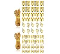 xbiez Lot de 52 bracelets à cheveux en perles imitation bois pour cheveux, pendentifs enveloppés pour tresses, accessoires élégants pour hommes, femmes, enfants