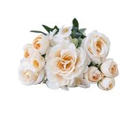 xbiez Lot de 7 roses artificielles réalistes pour arrangements de table d'intérieur