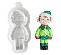 xbiez Moule 3D en silicone anti-adhésif pour gâteaux et pâtisseries Motif Père Noël, élan, ours et lutin