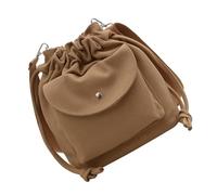 xbiez Sac à bandoulière élégant et décontracté en toile avec cordon de serrage et intérieur spacieux pour livres, accessoires électroniques, sac à main décontracté avec cordon de serrage, kaki, One