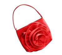 xbiez Sac à bandoulière pour femme - Élégant sac à main de soirée - Ornement floral - Conçu pour les bals de fin d'année, les fêtes de mariage - Sac de soirée brodé, Rouge, One Size