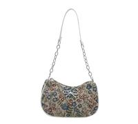 xbiez Sac à bandoulière pour femme - Sac à main tendance - Imprimé floral - Petit sac à main avec fermeture éclair - Imprimé floral, bleu, One Size