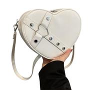 xbiez Sac à bandoulière tendance pour femme - Messagers élégants en forme de cœur - Pour voyage - Utilisation quotidienne - Messenge tendance pour femme - Bandoulière en forme de cœur, blanc, One Size