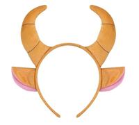 xbiez Serre-tête moderne avec oreilles de vache et corne - Accessoire de cheveux confortable en tissu pour enfants, adolescents et fans