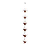 xbiez Systèmes de drainage de chaîne d'eau de pluie uniques - Alternative décorative aux tuyaux de descente - Revêtement antirouille pour patio, cour, chaîne de collecteur d'eau de pluie esthétique