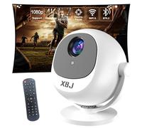 XBJ [Mise au point électrique | Correction trapézoïdale automatique] Mini vidéoprojecteur prend en charge 4K 1080P, 360 ° Projecteur portable, WiFi 6, Bluetooth, rotatif à 360°, pour home cinéma