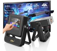 XBJ Projecteur d'extérieur XBJ avec tablette tactile, écran de 250 pouces, 1080P/4K, avec système Android, 900 ANSI, WiFi 6, compatible avec PS5/Switch, A5Pro - Gris