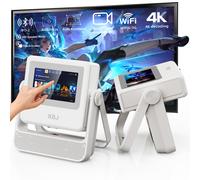 XBJ Projecteur Extérieur avec Tablette Tactile, Écran Géant 300" pour Home Cinéma, Projecteur Intelligent Full HD 1080P/4K, Système Android, 800 ANSI, Mise au Point et Correction Trapézoïdale Automati