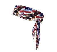 XBKGOHA Aigle patriotique des États-Unis avec motif drapeau américain, foulard de sport, absorbant la transpiration et respirant, bandeau de mouvement, foulard double face