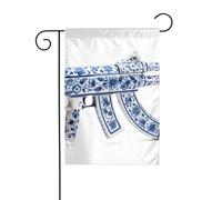 XBKGOHA Arme à feu en céramique - Mât de drapeau de jardin - Décoration de cour extérieure - Tendance - 30,5 x 45,7 cm