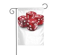XBKGOHA Big Red Trendy Dice Picture Garden Flag Pole Outdoor Courtyard Decoration Fashion 30,5 x 45,7 cm